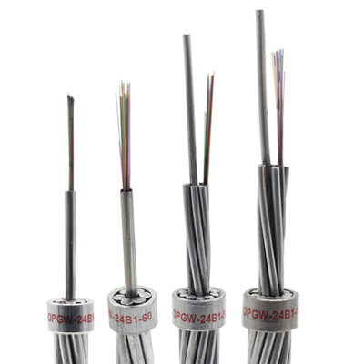 Singlemode Armored Outdoor Optical Cable 12 - 144 Core Long Fly OPGW Fiber Cable