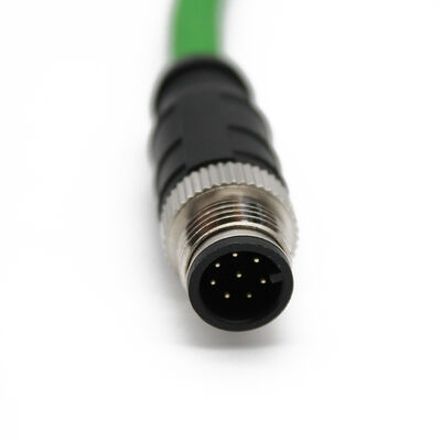 M12 4 Pin D Code Male to RJ45 Female Connector Cable High Flex CAT6 Shielded Field Wireable Cable 