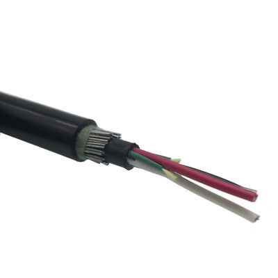 PE Outer Jacket Hybrid Fiber Optic Cable for Outdoor Aerial and Underground Applications 12.8mm Diameter