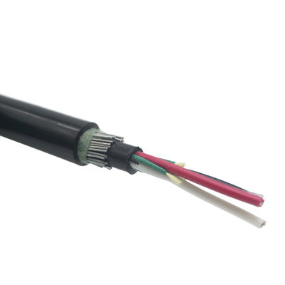 PE Outer Jacket Hybrid Fiber Optic Cable for Outdoor Aerial and Underground Applications 12.8mm Diameter