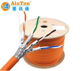 OEM Ftp Stp Sftp नेटवर्क Cat7 लैन केबल 1000ft 305m रोल 23awg बॉक्स के साथ