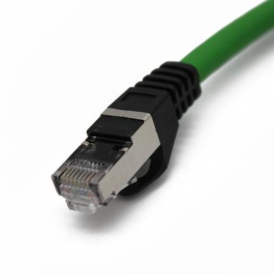 M12 D-Code 8-Pin to RJ45 Shielded Cat6e Cable PUR Oil-Resistant 